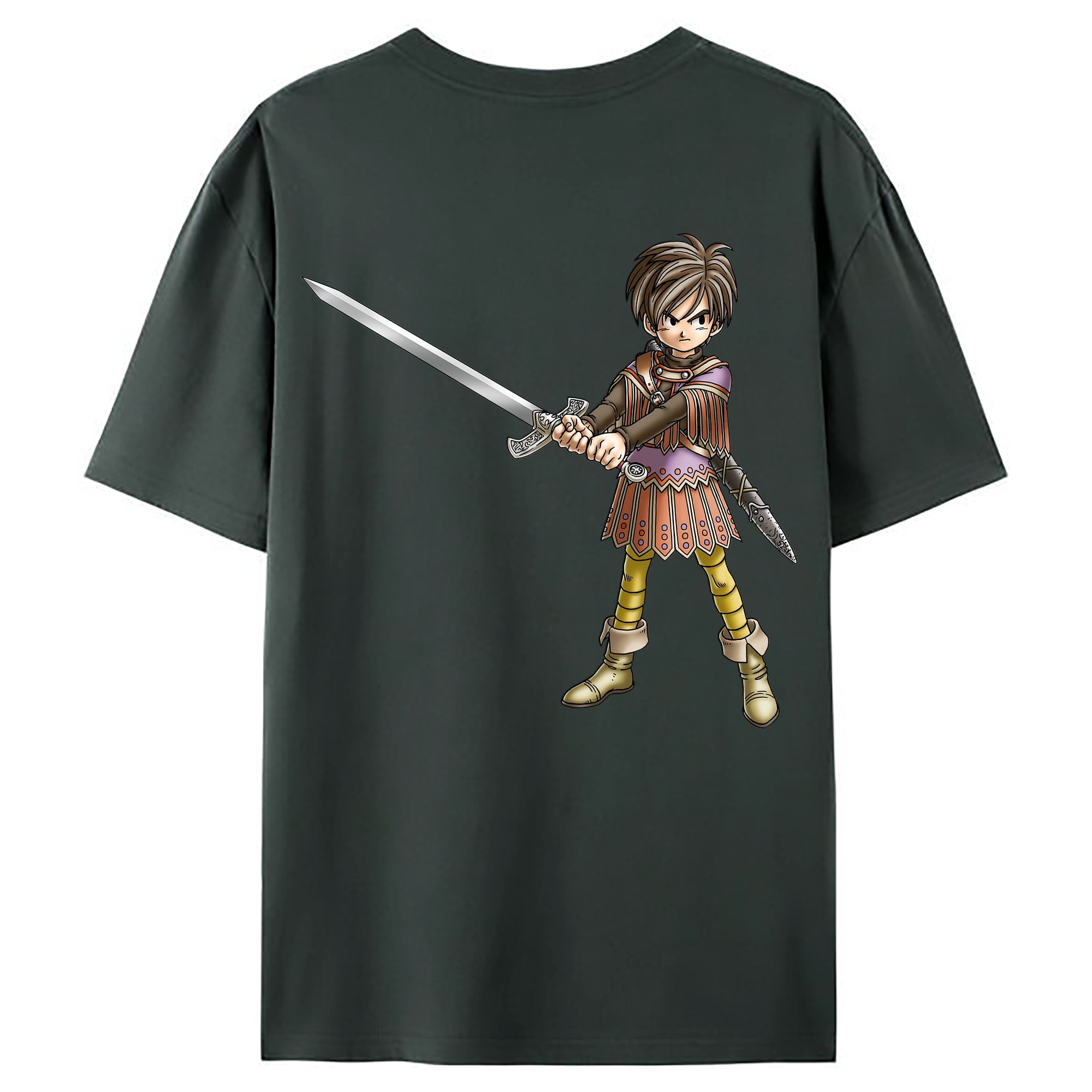 （画像用） ドラゴンクエスト Doragon Kuesuto Dragon Quest 綿100％ メンズ半袖Tシャツ（バックプリント） 通気性